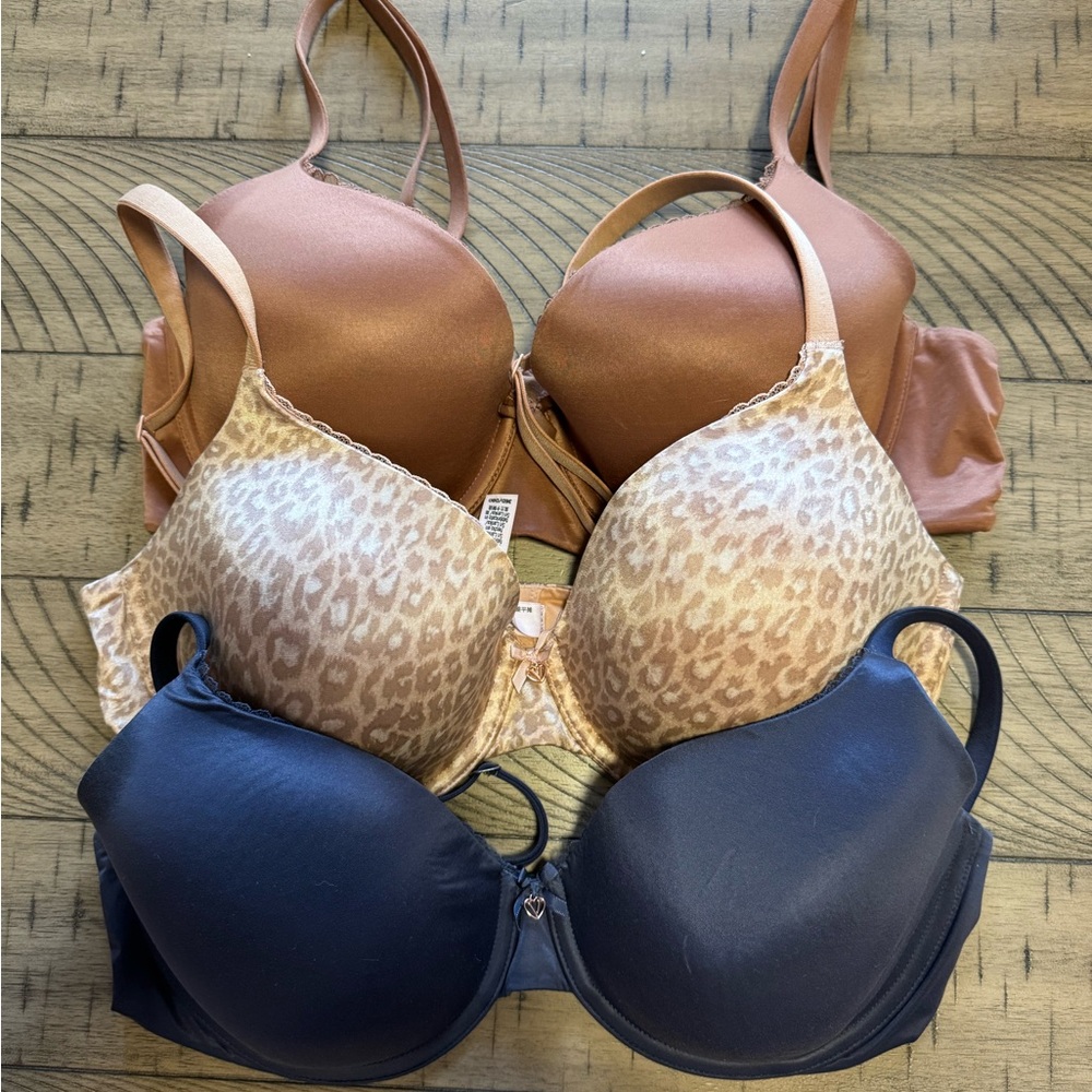 Body by Victoria perfect coverage underwire bras. Brown, Leopard, and Navy Bra.